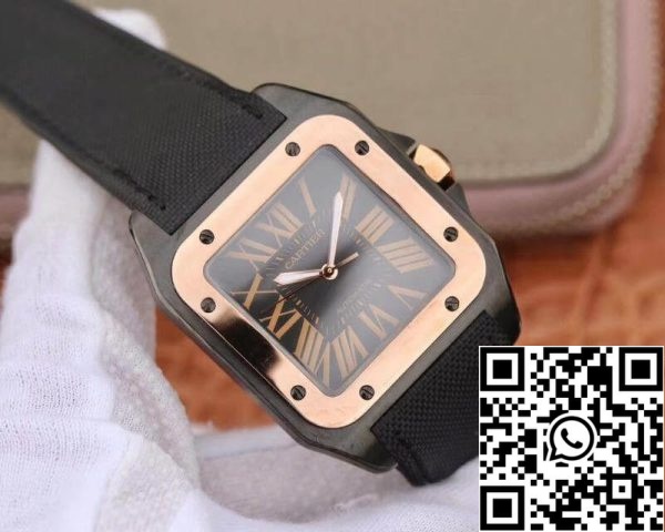 Cartier De Santos 100-годишнината W2020009 38mm RB фабрика 18K розово злато 1 1 най-доброто издание швейцарски ETA2892 САЩ реплика часовник 2240 Cartier De Santos 100-годишнината W2020009 38mm RB фабрика 18K розово злато 1: 1 най-доброто издание швейцарски ETA2892