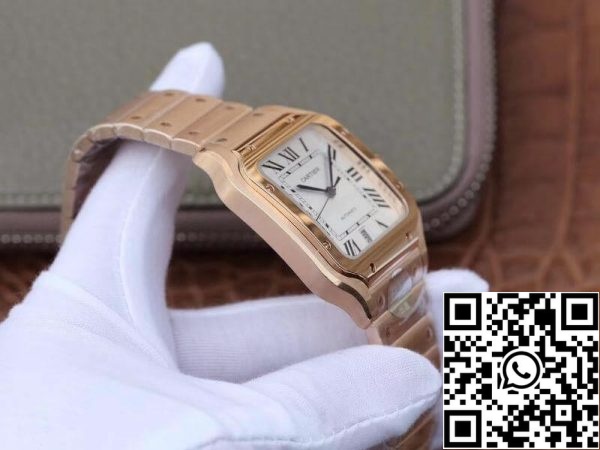 Cartier De Santos από ανοξείδωτο χάλυβα υπόθεση BV Factory 1 1 Best Edition White Dial Swiss ETA9015 18K Gold White Dial ΗΠΑ Replica ρολόι 1448 Cartier De Santos από ανοξείδωτο χάλυβα υπόθεση BV Factory 1: 1 Best Edition White Dial Swiss ETA9015 18K Gold White Dial