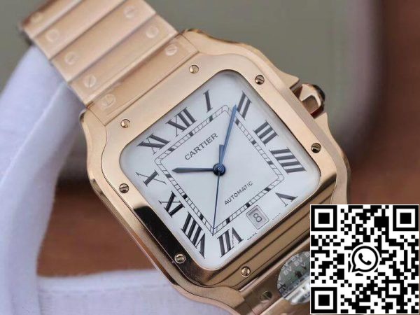 Cartier De Santos ruostumattomasta teräksestä tapauksessa BV Factory 1 1 Best Edition White Dial Sveitsin ETA9015 18K Gold White Dial US Replica katsella 8634 Cartier De Santos ruostumattomasta teräksestä tapauksessa BV Factory 1:1 Best Edition White Dial Sveitsin ETA9015 18K Gold White Dial