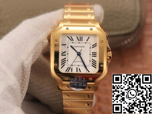 Cartier De Santos WSSA0010 1:1 Best Edition BV Factory 18K Gold US Replica Watch 8303 Cartier De Santos WSSA0010 1:1 Best Edition BV Factory 18K Gold