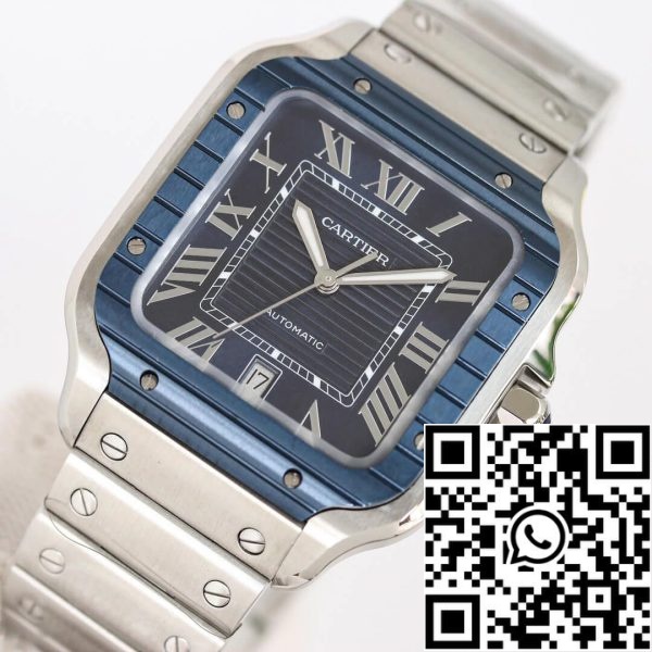 Cartier Santos 1:1 Best Edition GF Factory Blue Bezel US Replica Watch 1551 Cartier Santos 1:1 Best Edition GF Factory Blue Bezel