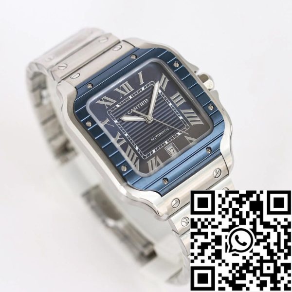 Cartier Santos 1 1 Best Edition GF Factory Blue Bezel US Replica Watch 3497 Cartier Santos 1:1 Best Edition GF Factory Blue Bezel