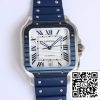 Cartier Santos 1:1 Best Edition GF Factory Rubber Strap US Replica Watch 6152 Cartier Santos 1:1 Best Edition GF Factory Rubber Strap