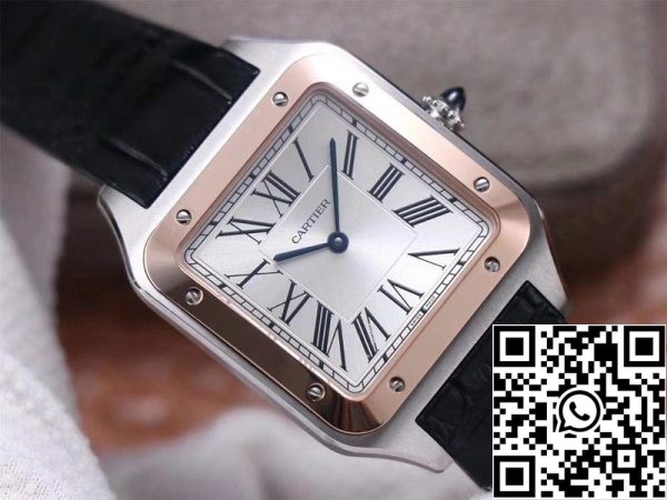 Cartier Santos Dumont W2SA0017 1 1 Лучшее издание F1 завод серебряный циферблат швейцарский ETA430 MC США Реплика Смотреть 3883 Cartier Santos Dumont W2SA0017 1:1 Лучшее издание F1 завод серебряный циферблат швейцарский ETA430 MC