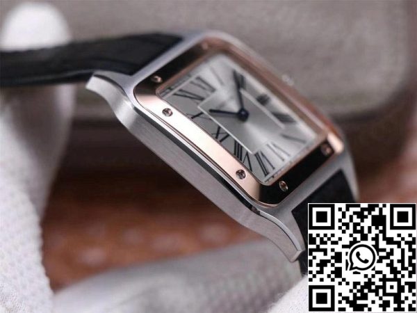 Cartier Santos Dumont W2SA0017 1 1 Лучшее издание F1 завод серебряный циферблат швейцарский ETA430 MC США Реплика Смотреть 4671 Cartier Santos Dumont W2SA0017 1:1 Лучшее издание F1 завод серебряный циферблат швейцарский ETA430 MC