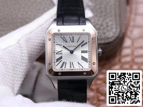 Cartier Santos Dumont W2SA0017 1 1 Лучшее издание F1 завод серебряный циферблат швейцарский ETA430 MC США Реплика Смотреть 717 Cartier Santos Dumont W2SA0017 1:1 Лучшее издание F1 завод серебряный циферблат швейцарский ETA430 MC