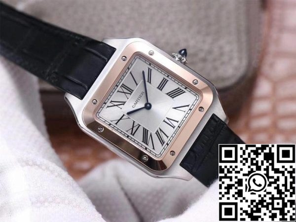 Cartier Santos Dumont W2SA0017 1 1 Лучшее издание F1 завод серебряный циферблат швейцарский ETA430 MC США Реплика Смотреть 7778 Cartier Santos Dumont W2SA0017 1:1 Лучшее издание F1 завод серебряный циферблат швейцарский ETA430 MC