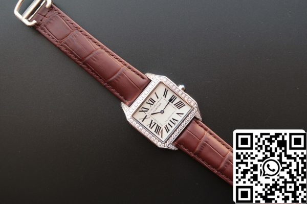 Cartier Santos WH100651 1 1 Melhor Edição V6 Fábrica Diamante Mostrador Branco EUA Réplica Relógio 2325 Cartier Santos WH100651 1:1 Melhor Edição V6 Fábrica Diamante Mostrador Branco