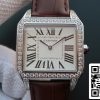 Cartier Santos WH100651 1 1 Best Edition V6 Factory Diamond White Dial US Replica Watch 614 Cartier Santos WH100651 1:1 Best Edition V6 Factory Diamond White Dial