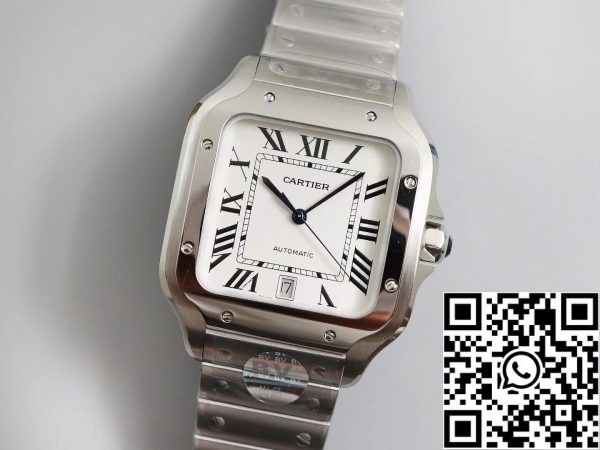 Cartier Santos WSSA0009 1 1 Best Edition BV Factory White Dial US Replica óra 7185 Cartier Santos WSSA0009 1: 1 Best Edition BV Factory White Dial