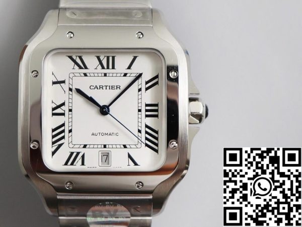 Cartier Santos WSSA0009 1 1 Best Edition BV Factory White Dial US Replica Watch 7672 Cartier Santos WSSA0009 1:1 Best Edition BV Factory White Dial