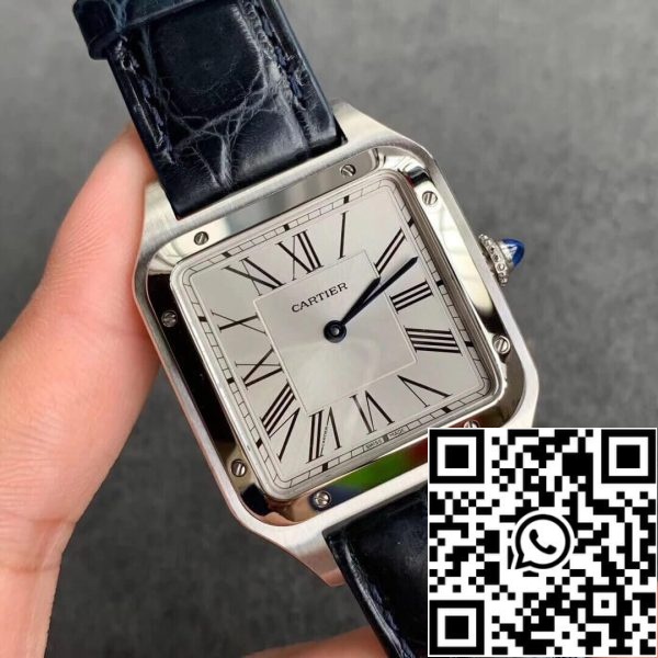 Cartier Santos WSSA0022 Herrenuhren 1 1 Best Edition versilbertes mattiertes Zifferblatt US Replica Uhr 1657 Cartier Santos WSSA0022 Herrenuhren 1:1 Best Edition versilbertes mattiertes Zifferblatt