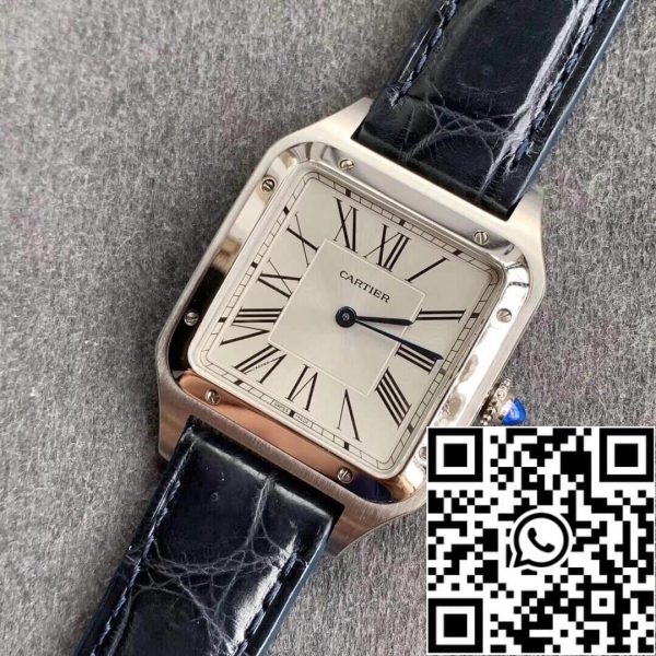 Cartier Santos WSSA0022 Мъжки часовници 1 1 най-доброто издание сребърно покритие матиран циферблат САЩ реплика часовник 4039 Cartier Santos WSSA0022 Мъжки часовници 1: 1 най-доброто издание сребърно покритие матиран циферблат