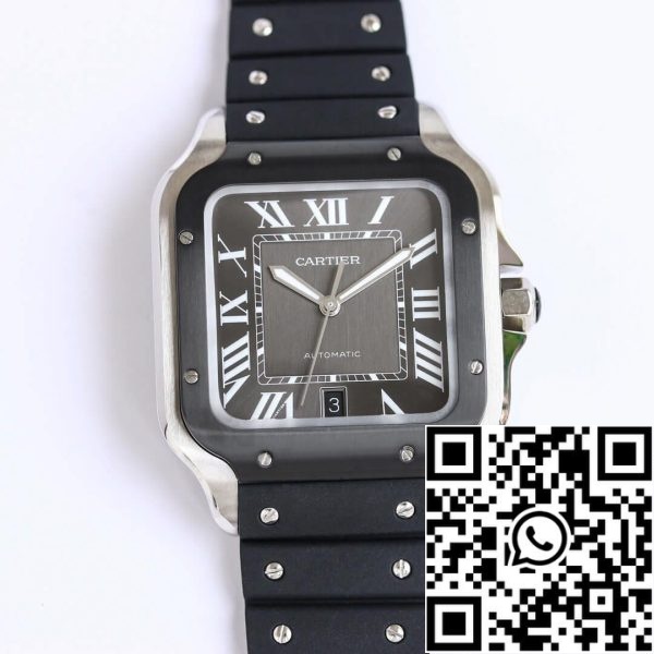 Cartier Santos WSSA0037 1 1 Best Edition GF Factory V2 Rubber Strap US Replica Klocka 5802 Cartier Santos WSSA0037 1:1 Best Edition GF Factory V2 Rubber Strap