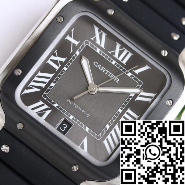 Cartier Santos WSSA0037 1 1 Best Edition GF Factory V2 gumiszíj amerikai Replica óra 9233 Cartier Santos WSSA0037 1:1 Best Edition GF Factory V2 gumiszíj