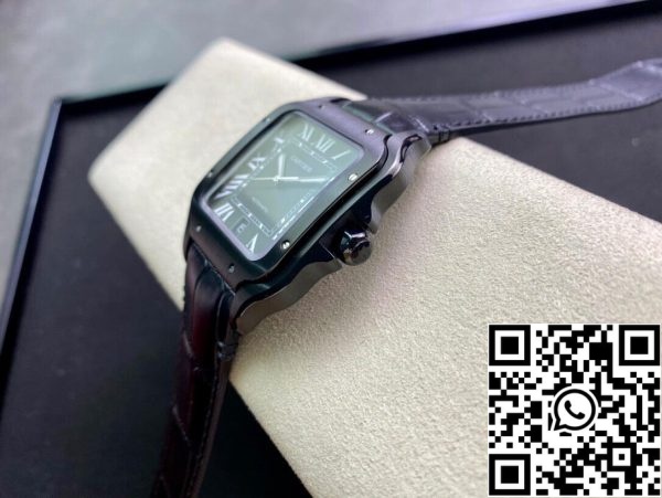 Cartier Santos WSSA0039 1:1 Best Edition GF Factory Black Dial US Replica Zegarek 1125 Cartier Santos WSSA0039 1:1 Best Edition GF Factory Black Dial