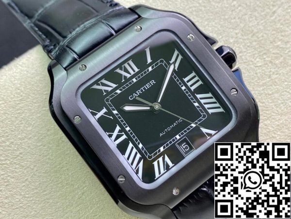 Cartier Santos WSSA0039 1 1 Лучшее издание GF завода черный циферблат США Реплика часы 6483 Cartier Santos WSSA0039 1:1 Лучшее издание GF завода черный циферблат