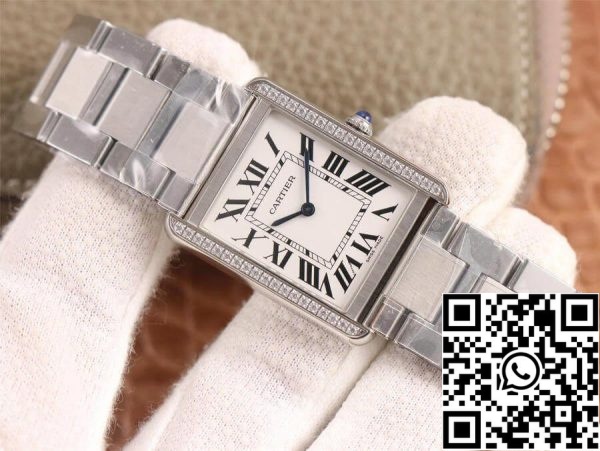 Cartier Tank 1 1 Най-доброто издание K11 Фабрика неръждаема стомана Diamond САЩ реплика часовник 255 Cartier Tank 1: 1 Най-доброто издание K11 Фабрика неръждаема стомана Diamond