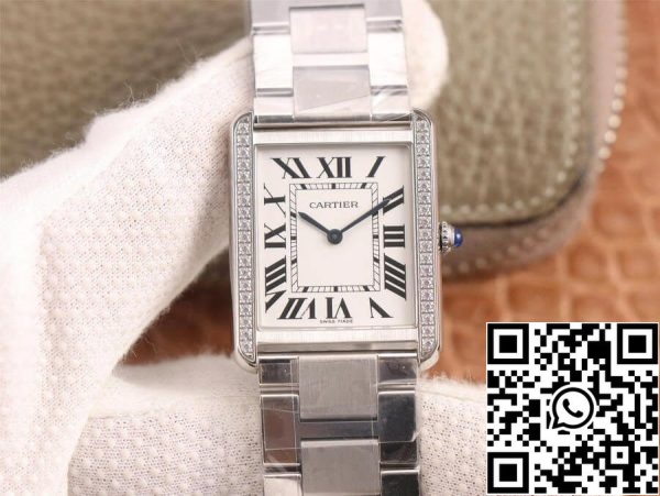 Cartier Tank 1 1 Най-доброто издание K11 Фабрика неръждаема стомана Diamond САЩ реплика часовник 8737 Cartier Tank 1: 1 Най-доброто издание K11 Фабрика неръждаема стомана Diamond