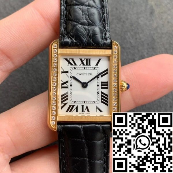 Cartier Tank 1:1 Best Edition K11 Factory V2 Yellow Gold White Dial US Replica Watch 2651 Cartier Tank 1:1 Best Edition K11 Factory V2 Yellow Gold White Dial