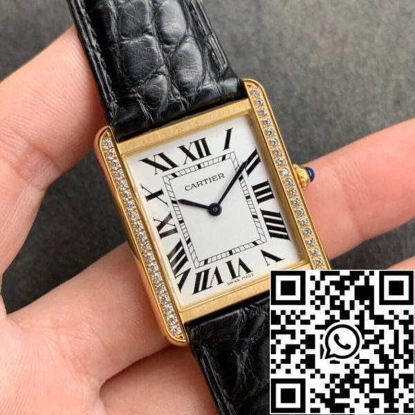 Cartier Tank 1 1 Best Edition K11 Factory V2 Yellow Gold White Dial US Replica Watch 3345 Cartier Tank 1:1 Best Edition K11 Factory V2 Yellow Gold White Dial