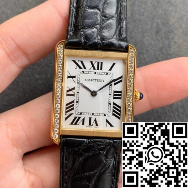 Cartier Tank 1 1 Best Edition K11 Factory V2 Yellow Gold White Dial US Replica Watch 8704 Cartier Tank 1:1 Best Edition K11 Factory V2 Yellow Gold White Dial