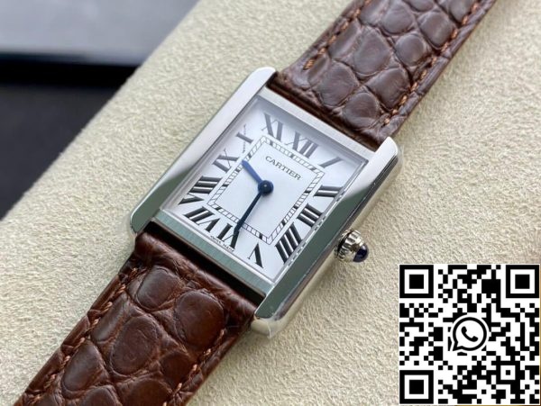 Cartier Tank 24MM 1 1 Best Edition K11 εργοστάσιο καφέ δερμάτινο λουράκι ΗΠΑ Replica ρολόι 9826 Cartier Tank 24MM 1:1 Best Edition K11 εργοστάσιο καφέ δερμάτινο λουράκι