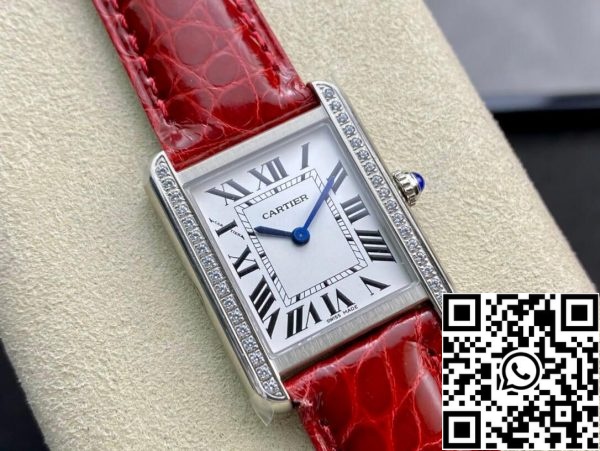 Cartier Tank 27MM 1 1 Best Edition K11 Factory V2 Red Strap US Replica Orologio 213 Cartier Tank 27MM 1:1 Best Edition K11 Factory V2 Red Strap