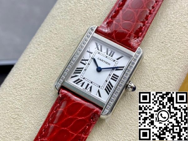 Cartier Tank 27MM 1 1 Best Edition K11 Factory V2 Red Strap US Replica Watch 8554 Cartier Tank 27MM 1 1 Best Edition K11 Factory V2 Red Strap