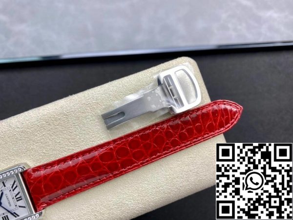 Cartier Tank 27MM 1 1 Best Edition K11 Factory V2 Red Strap US Replica Watch 9886 Cartier Tank 27MM 1 1 Best Edition K11 Factory V2 Red Strap