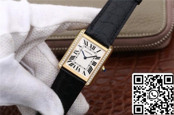 Cartier Tank Ladies 1 1 Best Edition K11 Factory Yellow Gold Diamond ZDA replika Watch 8006 Cartier Tank Ladies 1: 1 Best Edition K11 Factory Yellow Gold Diamond