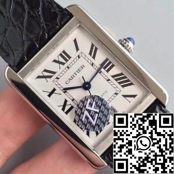 Cartier Tank Solo W5200027 ZF Factory 1 1 legjobb kiadású mechanikus órák svájci ETA9015 fekete bőrszíj US Replica Watch 6031 Cartier Tank Solo W5200027 ZF Factory 1 1:1 legjobb kiadású mechanikus órák svájci ETA9015 fekete bőrszíjjal