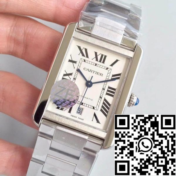 Cartier Tank Solo W5200028 ZF Factory 1 1 Best Edition svájci ETA9015 White Dial US Replica óra 4180 Cartier Tank Solo W5200028 ZF Factory 1:1 Best Edition svájci ETA9015 White Dial