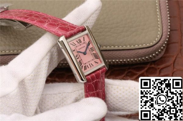 Cartier Tank W5200000 Дамы 1 1 Лучшее издание K11 Завод Розовый Циферблат США Реплика Смотреть 6064 Cartier Tank W5200000 Дамы 1:1 Лучшее издание K11 Завод Розовый Циферблат