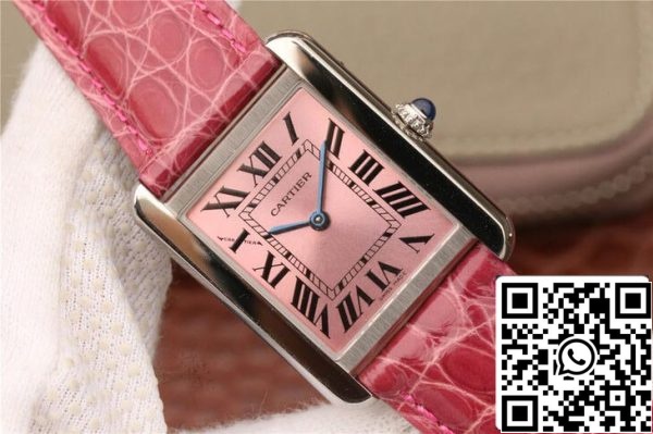 Cartier Tank W5200000 Ladies 1 1 Best Edition K11 Factory Pink Dial US Replica Watch 7328 Cartier Tank W5200000 Ladies 1:1 Best Edition K11 Factory Pink Dial