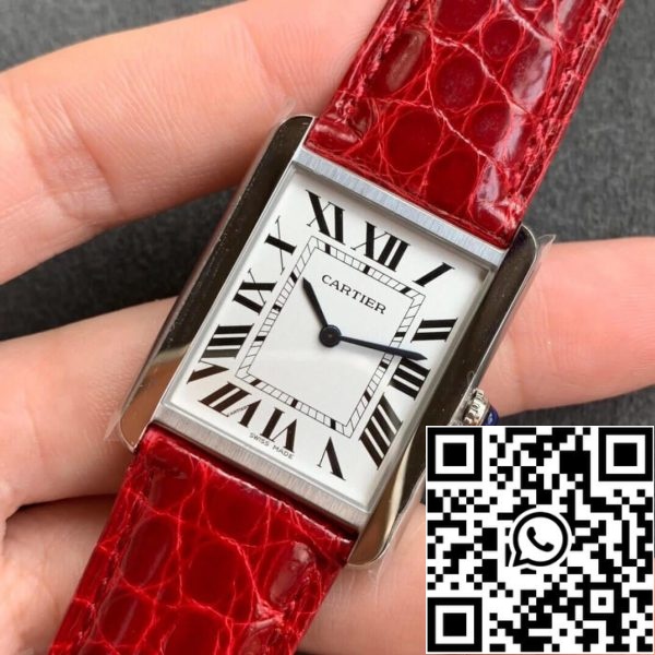 Cartier Tank W5200005 1 1 Melhor Edição K11 Fábrica Mostrador Branco EUA Réplica Relógio 2917 Cartier Tank W5200005 1:1 Melhor Edição K11 Fábrica Mostrador Branco