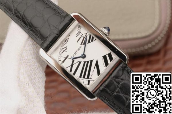 Cartier Tank W5200018 1 1 Melhor Edição K11 Fábrica Mostrador Branco EUA Réplica Relógio 8295 Cartier Tank W5200018 1:1 Melhor Edição K11 Fábrica Mostrador Branco