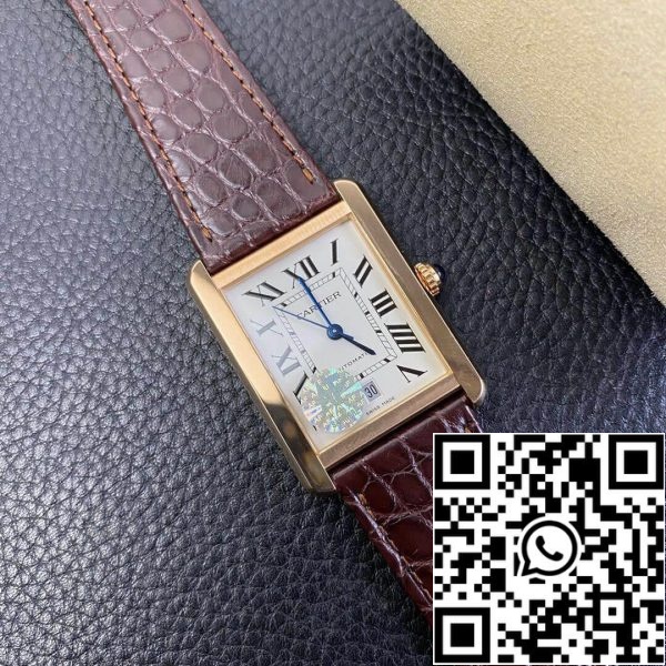 Cartier Tank W5200026 1 1 Best Edition AF Factory Rose Gold Case US Replica óra 3362 Cartier Tank W5200026 1:1 Best Edition AF Factory Rose Gold Case