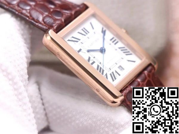 Cartier Tank W5200026 1 1 Melhor Edição V9 Fábrica Ouro Rosa EUA Réplica Relógio 2917 Cartier Tank W5200026 1:1 Melhor Edição V9 Fábrica Ouro Rosa