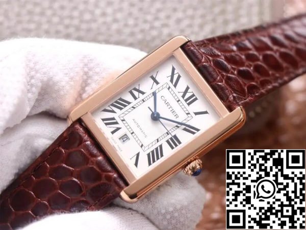 Cartier Tank W5200026 1 1 Melhor Edição V9 Fábrica Ouro Rosa Réplica EUA Relógio 4406 Cartier Tank W5200026 1:1 Melhor Edição V9 Fábrica Ouro Rosa