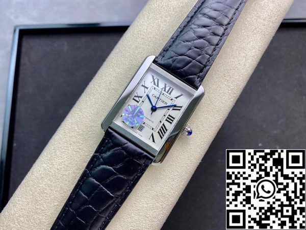 Cartier Tank W5200027 1 1 Лучшее издание AF завода серебристо-белый циферблат США Реплика часы 1655 Cartier Tank W5200027 1:1 Лучшее издание AF завода серебристо-белый циферблат