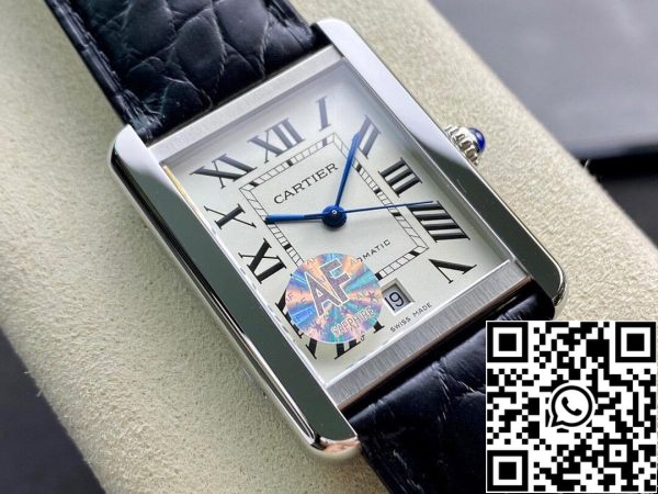 Cartier Tank W5200027 1 1 Лучшее издание AF завода серебристо-белый циферблат США Реплика часы 9291 Cartier Tank W5200027 1:1 Лучшее издание AF завода серебристо-белый циферблат