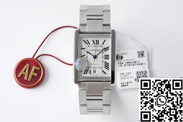 Cartier Tank W5200028 1 1 Най-доброто издание AF Factory неръждаема стомана САЩ реплика часовник 9881 Cartier Tank W5200028 1: 1 Най-доброто издание AF Factory неръждаема стомана