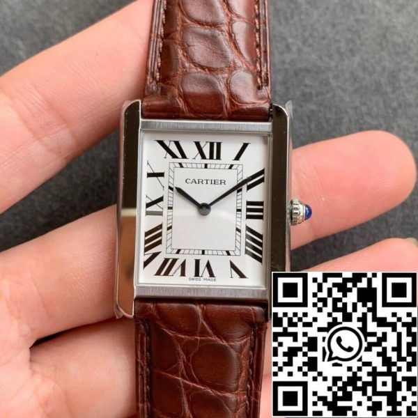 Cartier Tank WSTA0028 1 1 Best Edition K11 Factory Brown Strap US Replica óra 4602 Cartier Tank WSTA0028 1:1 Best Edition K11 Factory Brown Strap