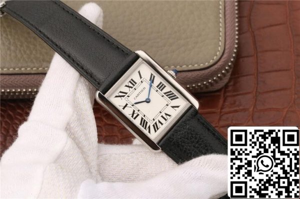 Cartier Tank WSTA0028 1 1 Best Edition K11 Factory White Dial US Replica óra 2887 Cartier Tank WSTA0028 1:1 Best Edition K11 Factory White Dial