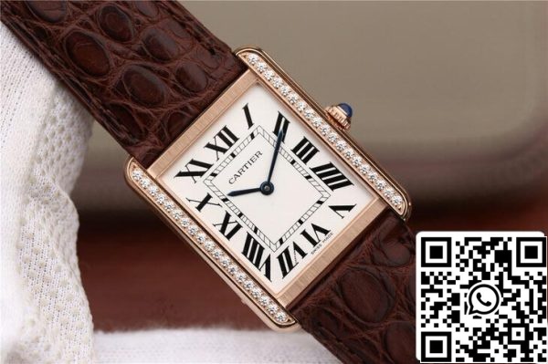 Cartier Tank WT200005 1 1 Best Edition K11 Factory White Dial US Replica Klocka 5539 Cartier Tank WT200005 1:1 Best Edition K11 Factory White Dial