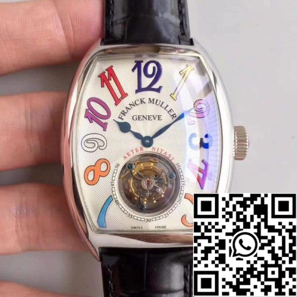 Franck Muller Crazy Hours Dreams Tourbillon 8880 1 1 Mejor Edición Suiza Tourbillon Esfera Blanca EE.UU. Reloj Replica 7091 Franck Muller Crazy Hours Dreams Tourbillon 8880 1 1 Mejor Edición Suiza Tourbillon Esfera Blanca