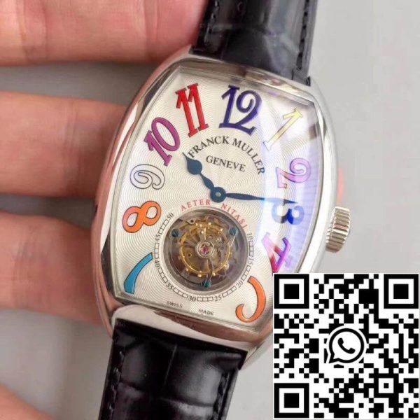 Franck Muller Crazy Hours Dreams Tourbillon 8880 1 1 Mejor Edición Tourbillon suizo esfera blanca EE.UU. Reloj Replica 8021 Franck Muller Crazy Hours Dreams Tourbillon 8880 1 1 Mejor Edición Tourbillon suizo esfera blanca