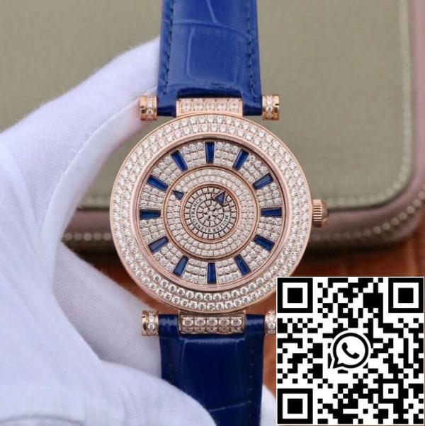 Franck Muller Double Mystery Rosegold D 3R CD 42 1 1 Best Edition Blue Leather Strap Swiss FM 800 US Replica Orologio 3317 Franck Muller Double Mystery Rosegold D 3R CD 42 1:1 Best Edition Blue Leather Strap Swiss FM.800