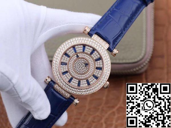 Franck Muller Double Mystery Rosegold D 3R CD 42 1 1 Best Edition Blue Leather Strap Swiss FM 800 US Replica Watch 6273 Franck Muller Double Mystery Rosegold D 3R CD 42 1:1 Best Edition Blue Leather Strap Swiss FM.800